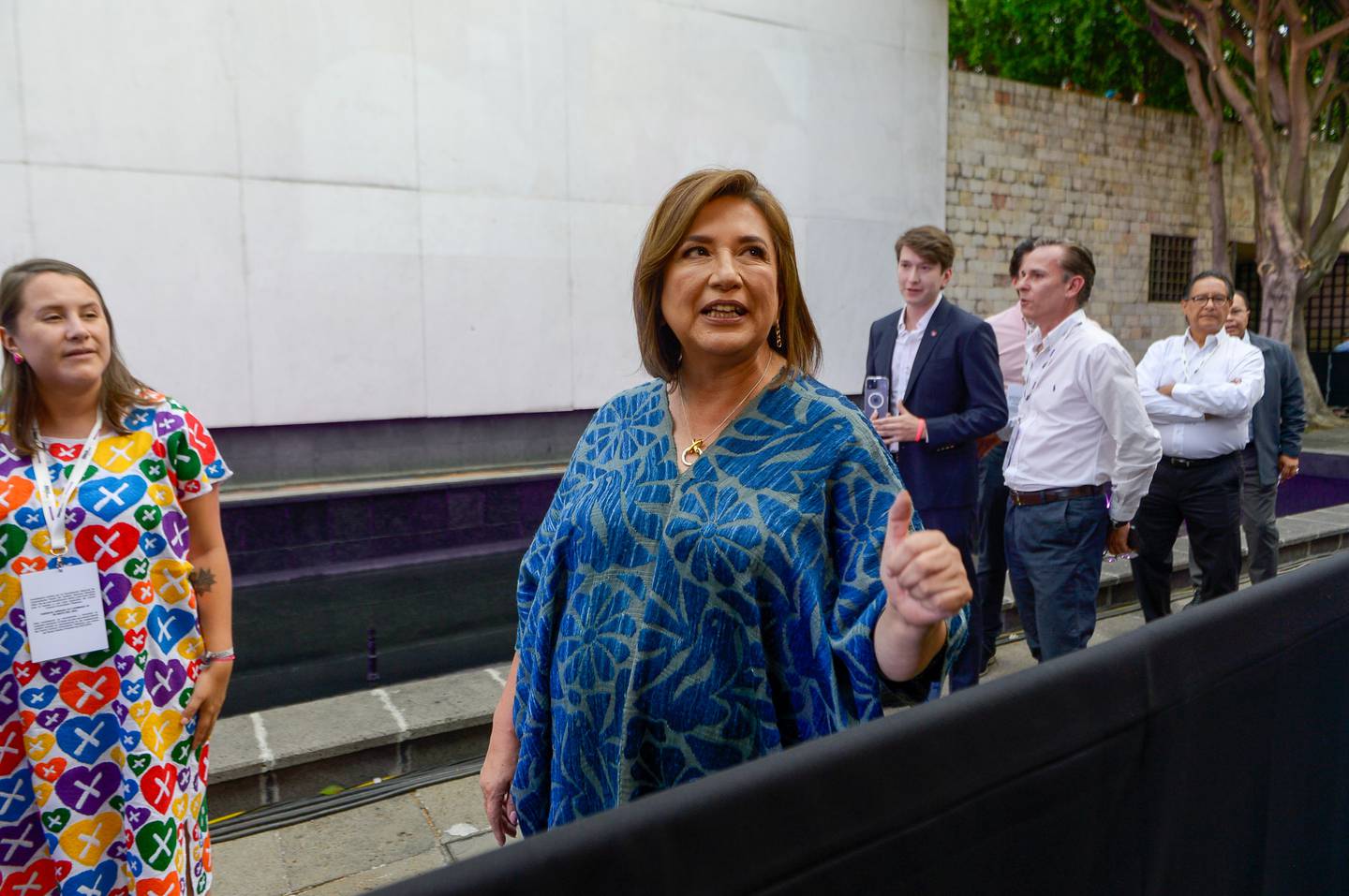 La aspirante de Fuerza y Corazón por México, Xóchitl Gálvez a su llegada al tercer debate presidencial (Foto: NICOLÁS TAVIRA)