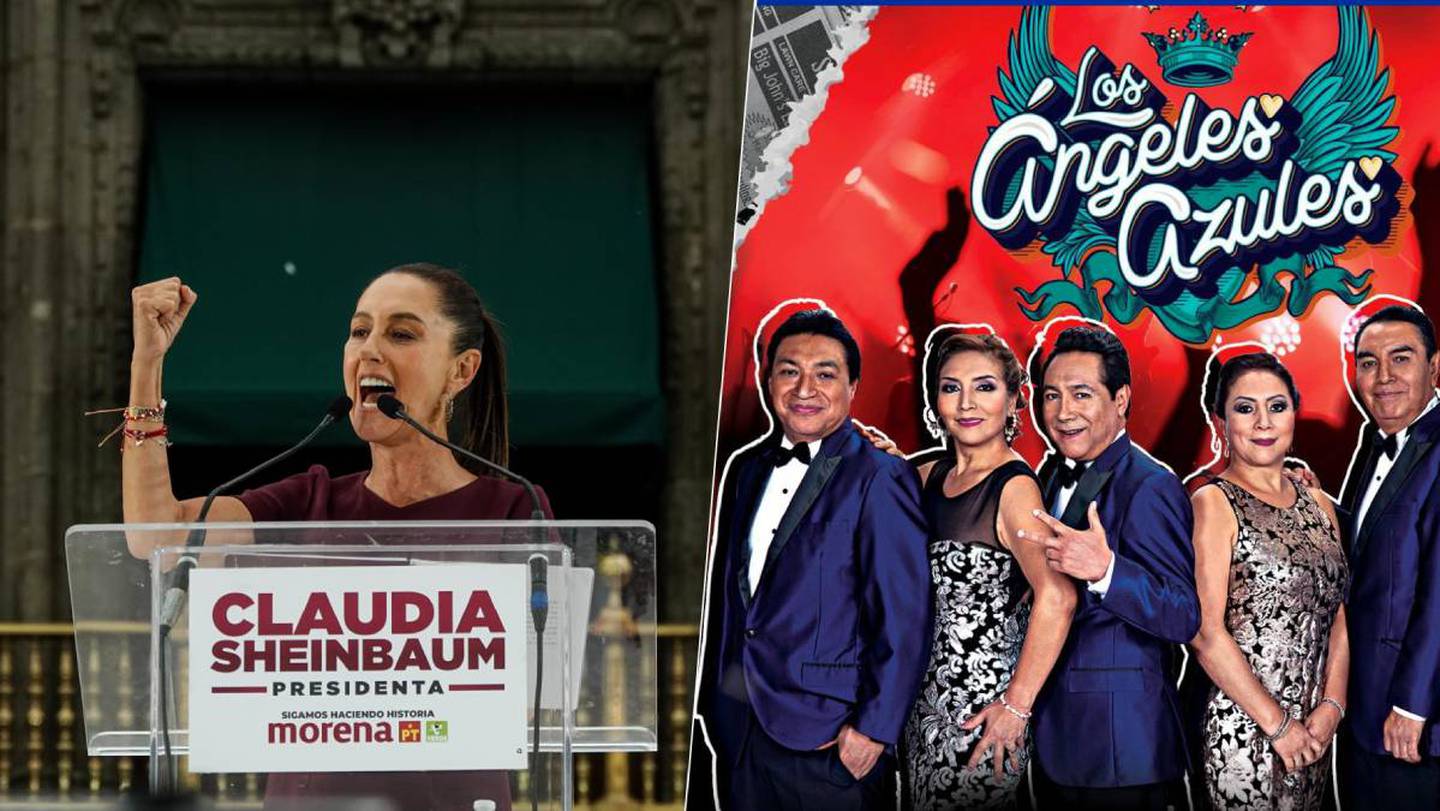 Los Ángeles Azules estuvieron en el cierre de campaña de Claudia Sheinbaum.(Foto: Facebook @Los Ángeles Azules/Cuartoscuro)