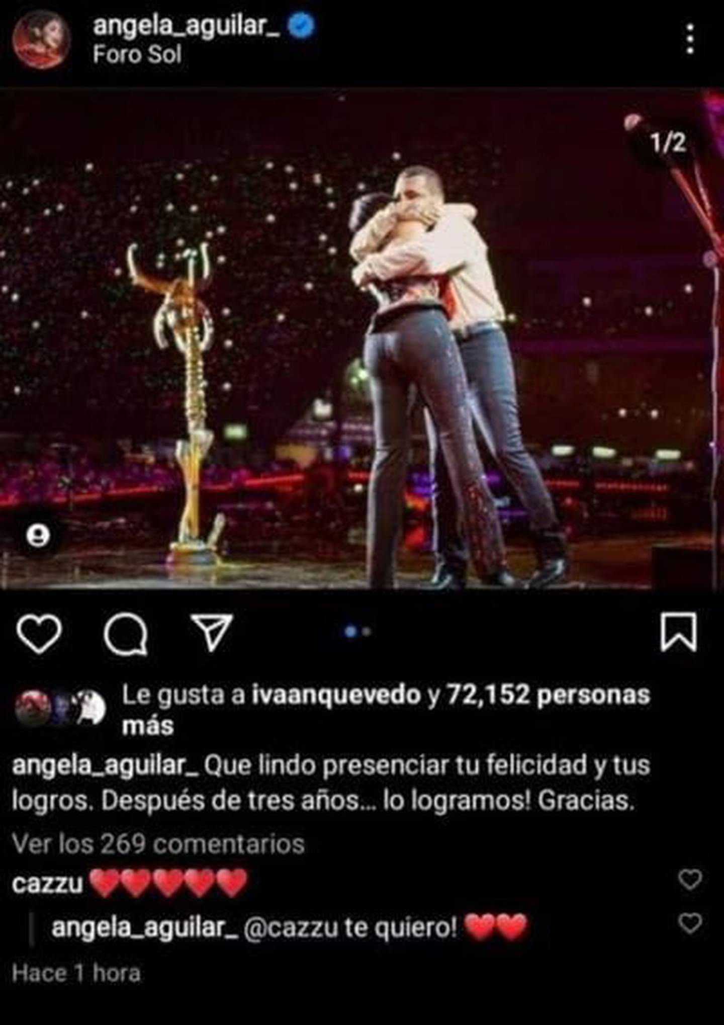Ángela Aguilar le dijo a Cazzu que la quería. (Foto: Instagram)