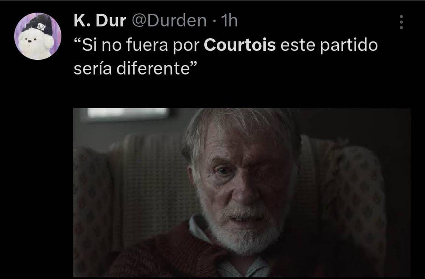 Courtois, portero del Real Madrid realizó atajadas fundamentales durante el partido. (Captura: Redes sociales)