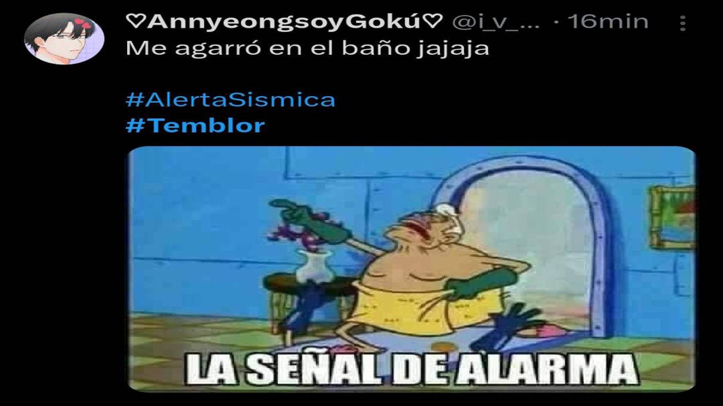 'La señal de alarma' es un meme común cuando suena la alerta sísmica. (Foto: Redes sociales)