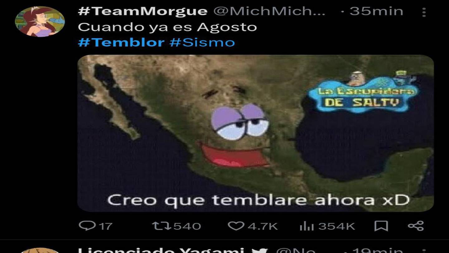 Los memes de la alerta sísmica. (Foto: Redes sociales)