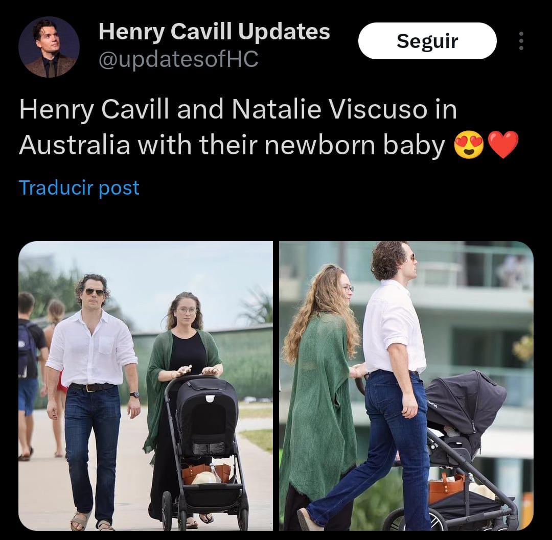 Henry Cavill apareció con su novia Natalie y su hijo. (Foto: Captura X)