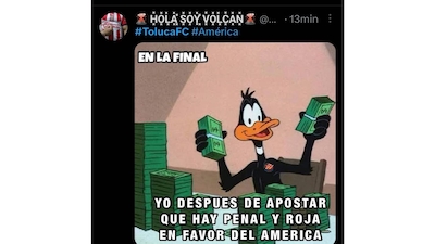 Los mejores memes del América vs. Toluca en la final de la Liga MX. (Foto: Captura X)