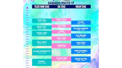 Horarios del Tecate Emblema 2025 del sábado 17 de mayo. (Foto: Ocesa)