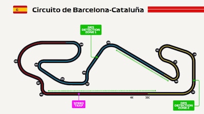 Así es el circuito de Barcelona, del Gran Premio de España de la F1. (Foto: F1)